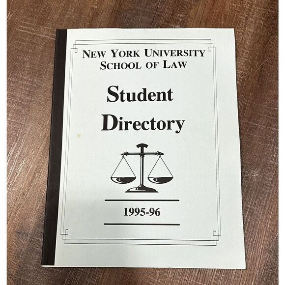 NYU School Of Law Student Directory 1995 1996 New York University - Picture 1 of 6